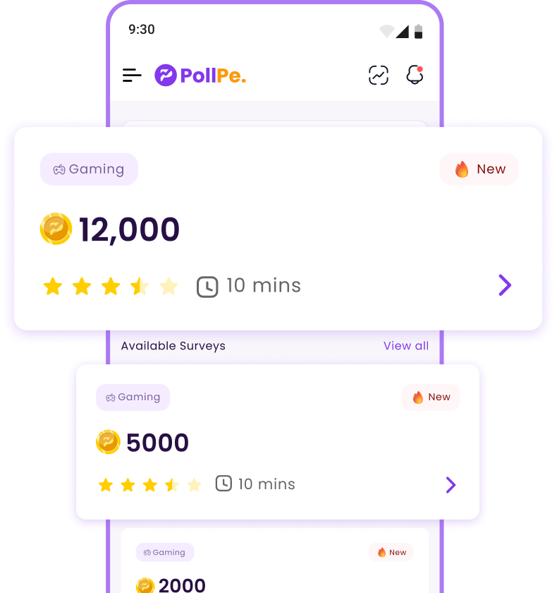 Take surveys on the app